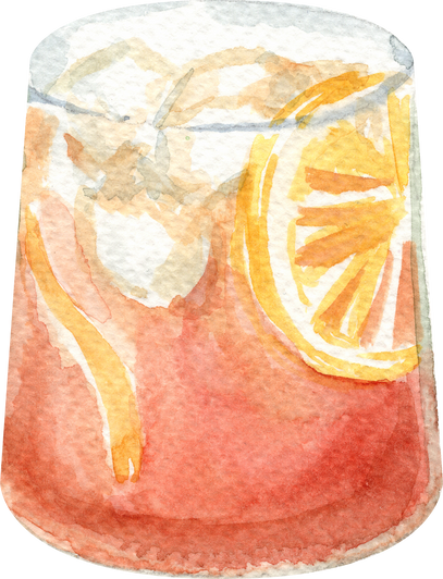 Watercolor iced lemon tea